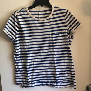 Old Navy Stripped Blue & Cream Shirt With Pocket